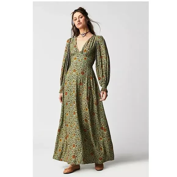 spell green maxi dress Love Spell Gown (Emerald) – Southern Alternative main image 0